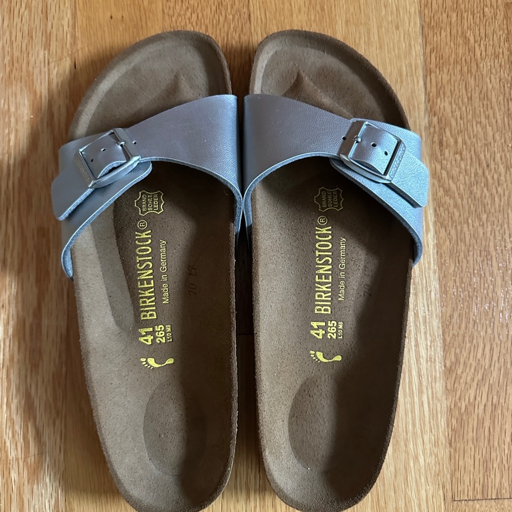 Birkenstock Madrid Silver Sandal- Size 41